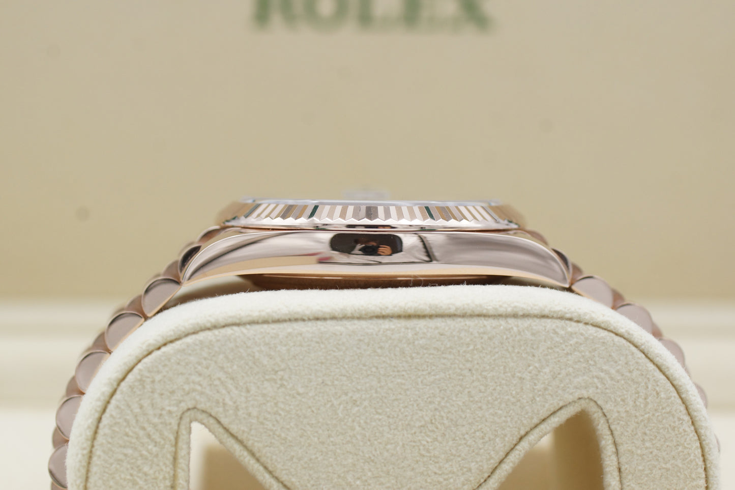 Rolex Day-Date 40 Roségold 228235 Choco Baguette Diamant Full-Set 2020