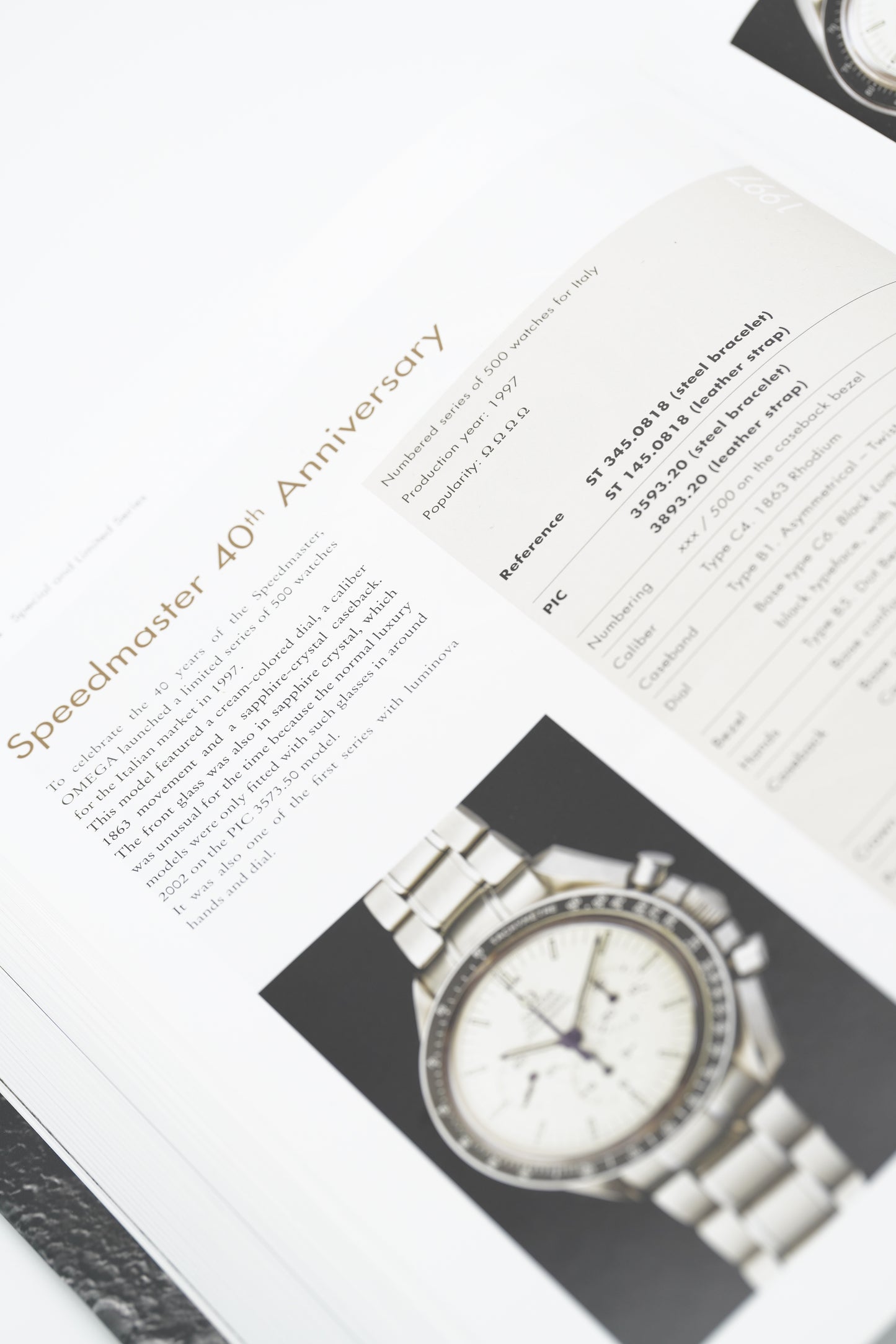 Omega Speedmaster Prof. Moonwatch Albino Cream Dial 40th Anniversary 3593.20