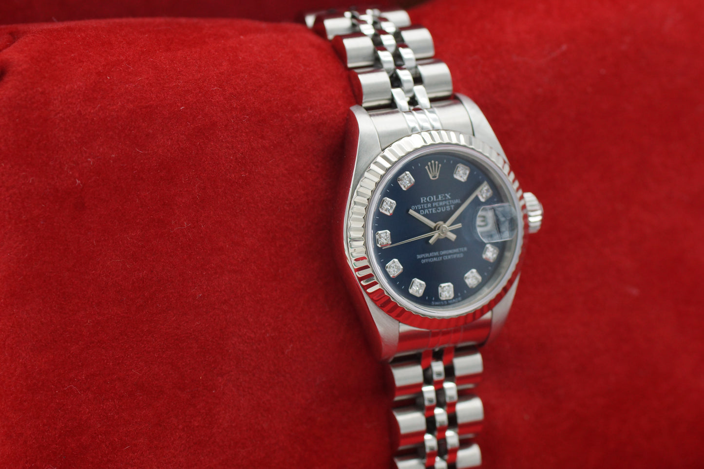 Rolex Lady-Datejust 26 Blau 79174G Diamantblatt Full-Set 2001