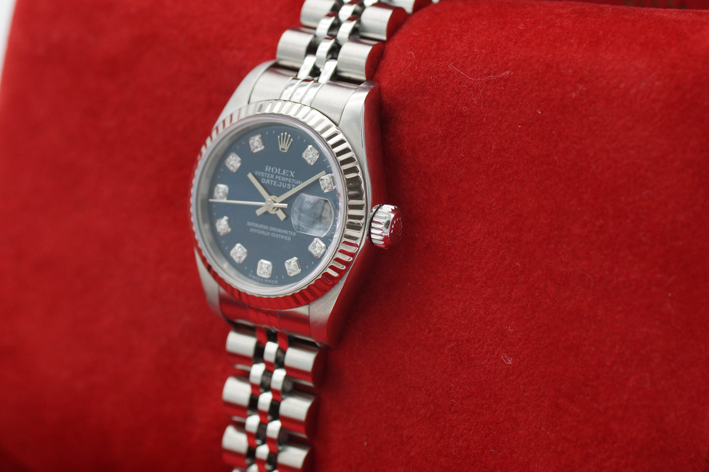 Rolex Lady-Datejust 26 Blau 79174G Diamantblatt Full-Set 2001