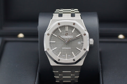 Audemars Piguet Royal Oak Grau Rhodium 15450ST Full-Set 2021