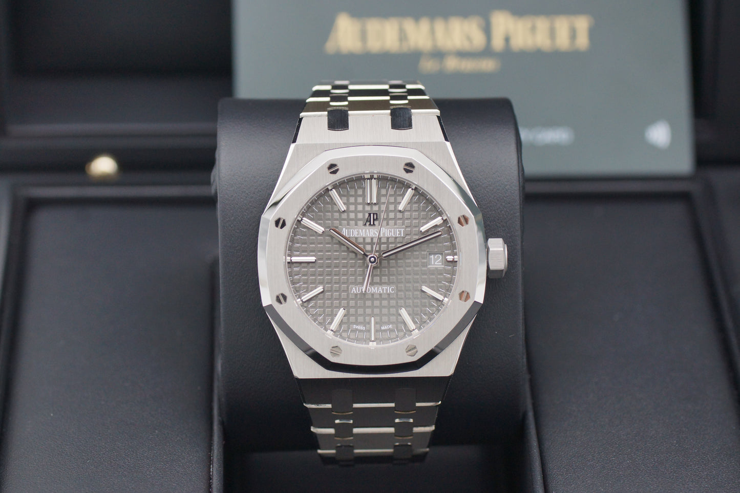 Audemars Piguet Royal Oak Grau Rhodium 15450ST Full-Set 2021
