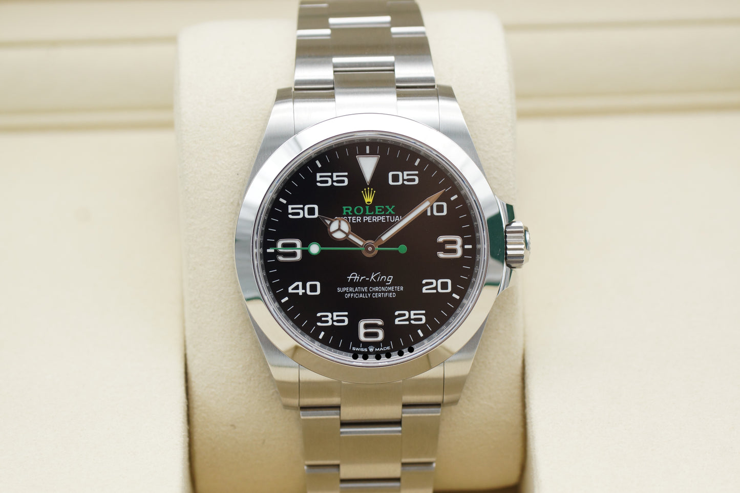 Rolex Air King 126900 Schwarz Full-Set 2024 LC100 NEU