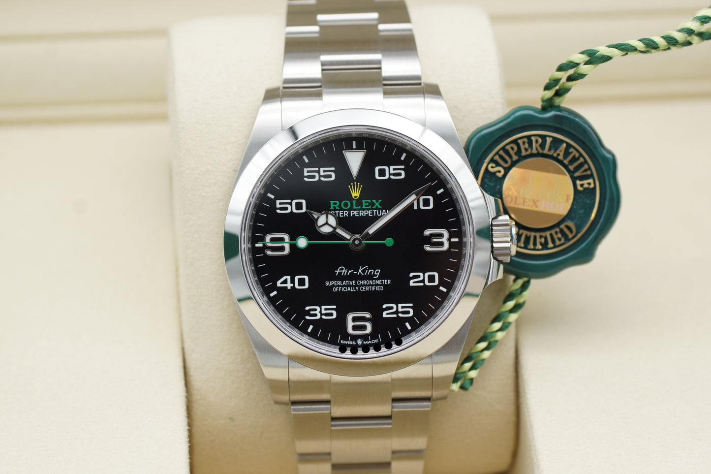 Rolex Air King 126900 Schwarz Full-Set 2024 LC100 NEU