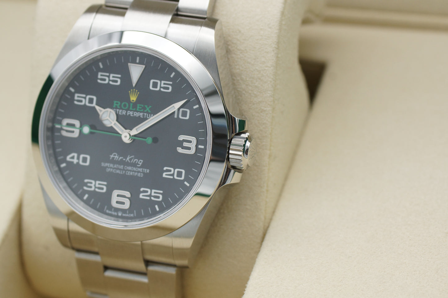 Rolex Air King 126900 Schwarz Full-Set 2024 LC100 NEU