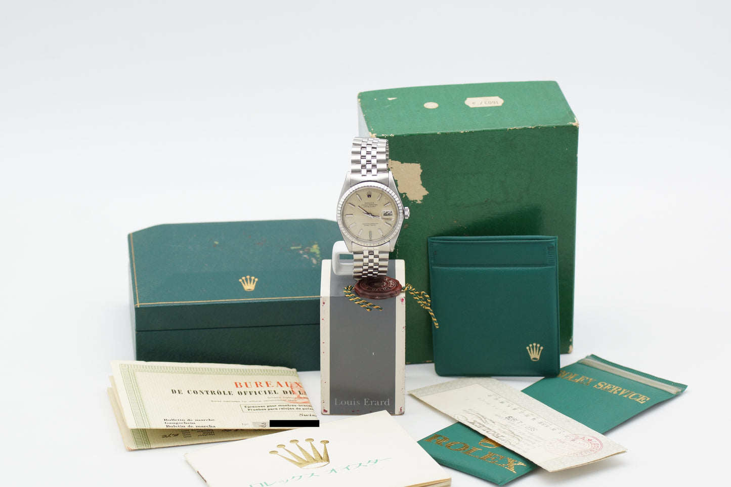 Rolex Datejust 1603 Silber Full-Set 1968