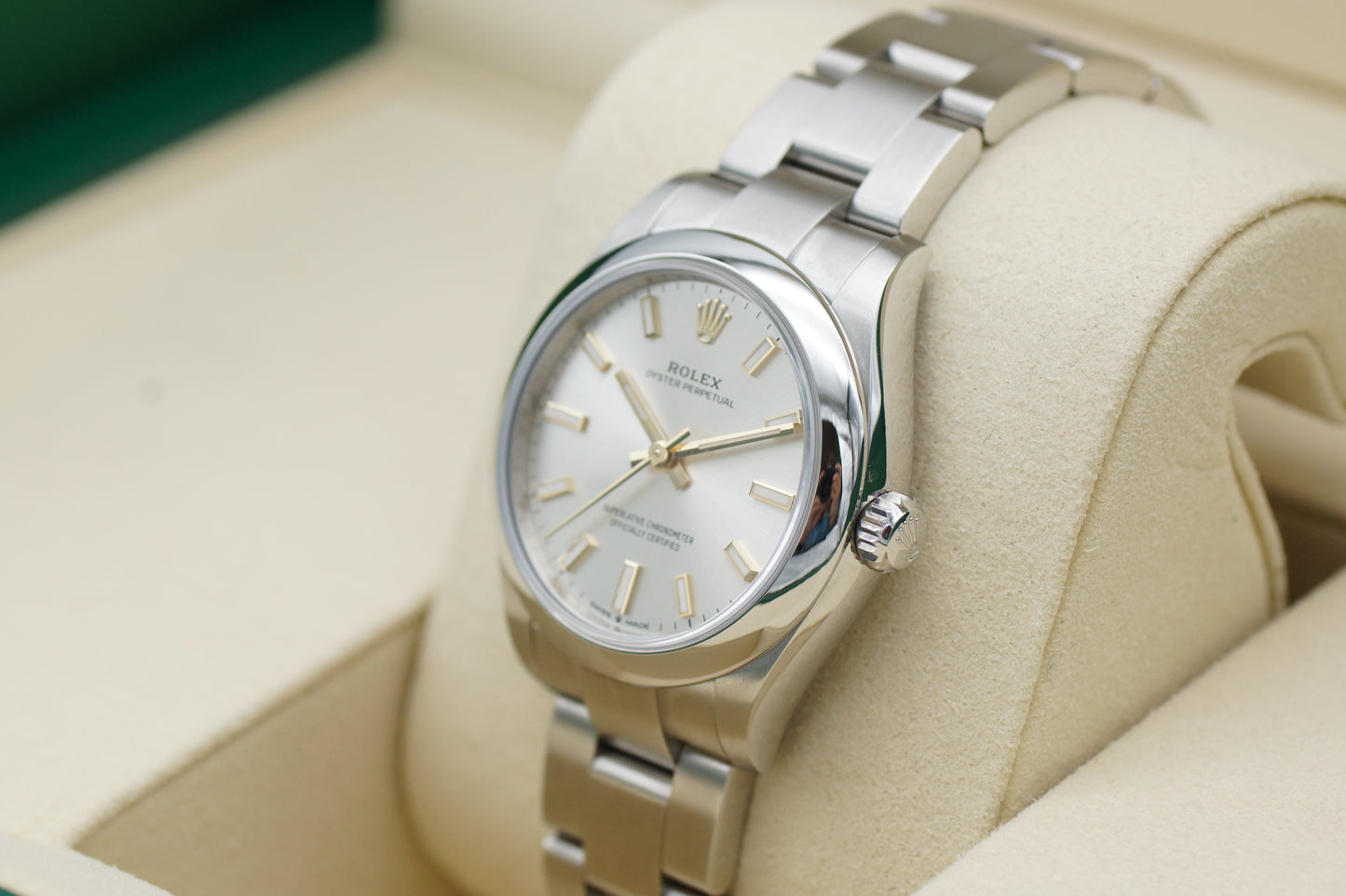 Rolex Oyster Perpetual 31 Silber 277200 Full-Set 08/2025 NEU