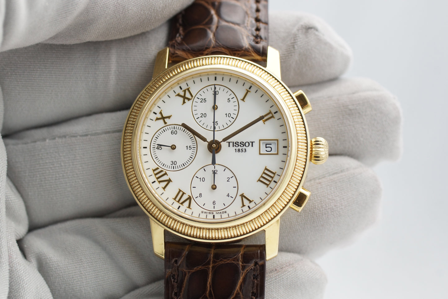 Tissot Bridgeport Chronograph T71.3.465.13 Papiere 18K Gold