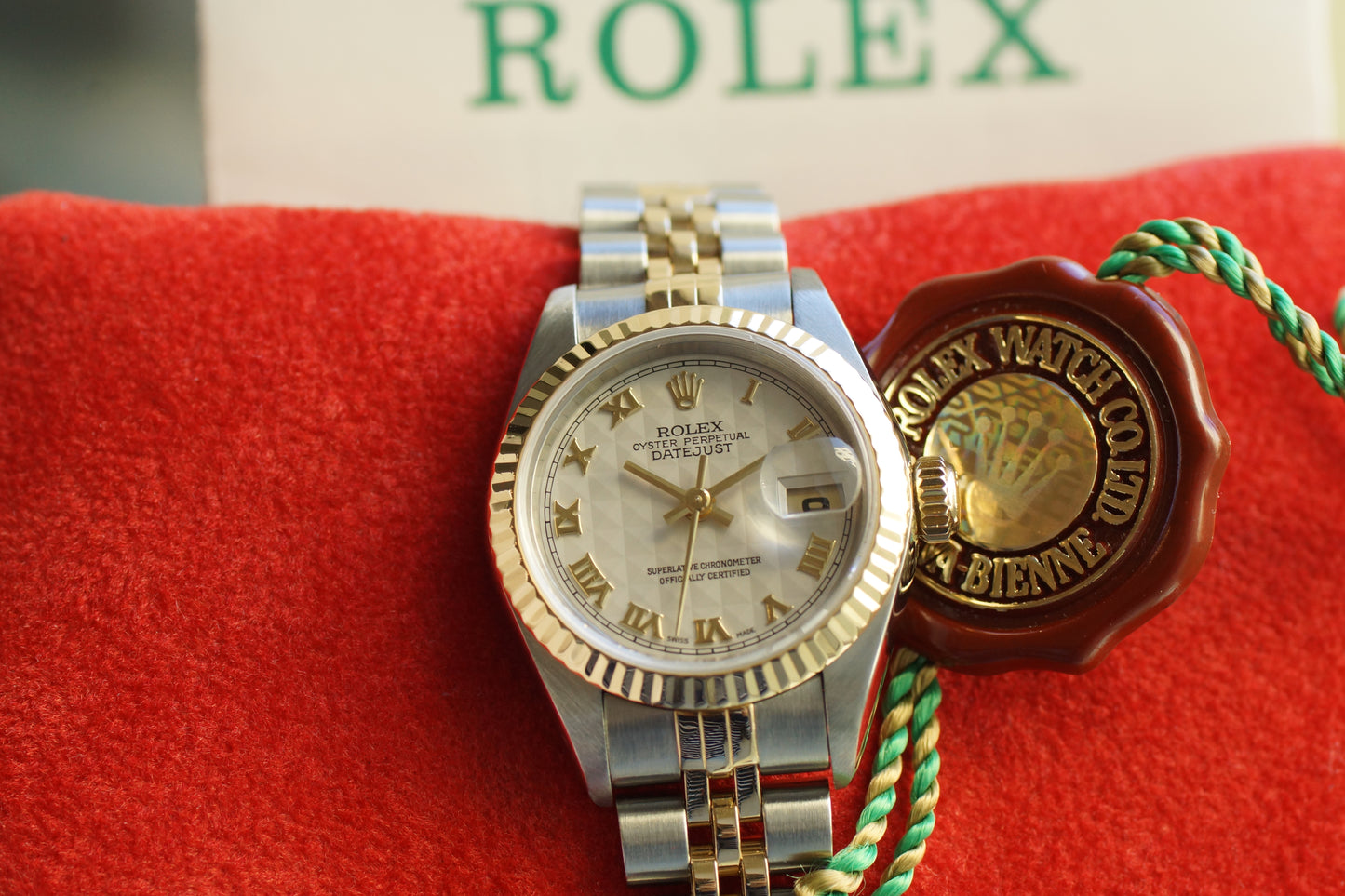 Rolex Lady-Datejust 26 69173 Pyramid Weiß Full-Set 1999