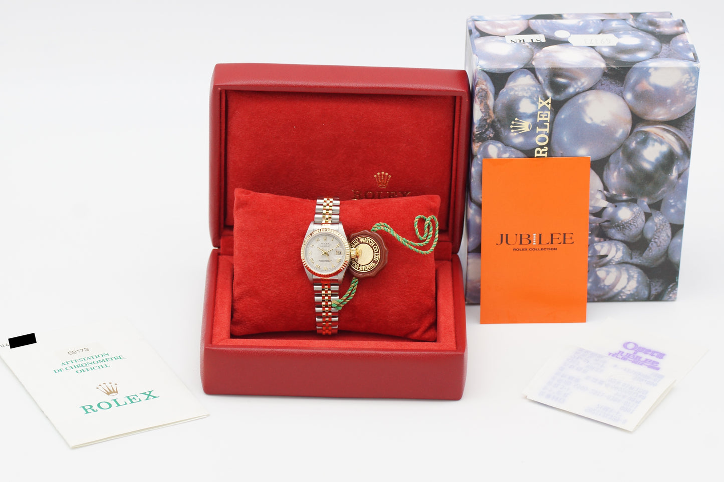 Rolex Lady-Datejust 26 69173 Pyramid Weiß Full-Set 1999