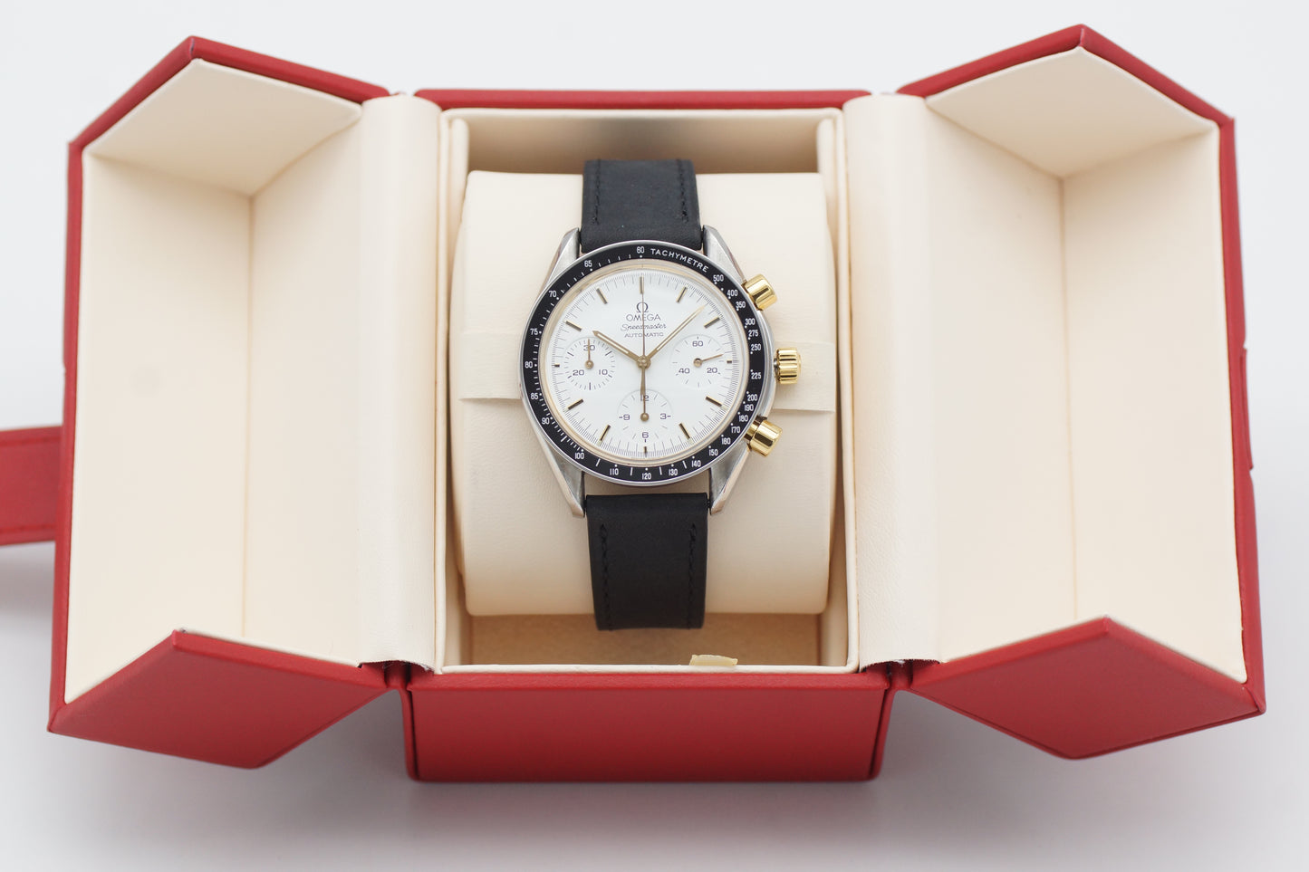 Omega Speedmaster Reduced Bicolor 175.0032 Weiß Box 1996