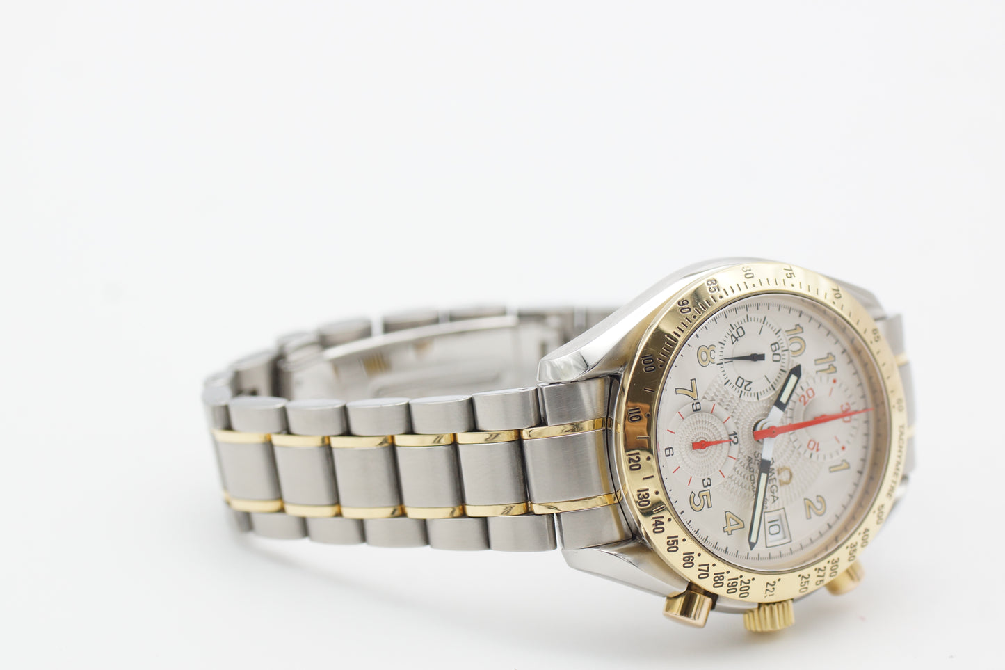 Omega Speedmaster Date Bicolor 3313.33 Weiß 1997 Full-Set