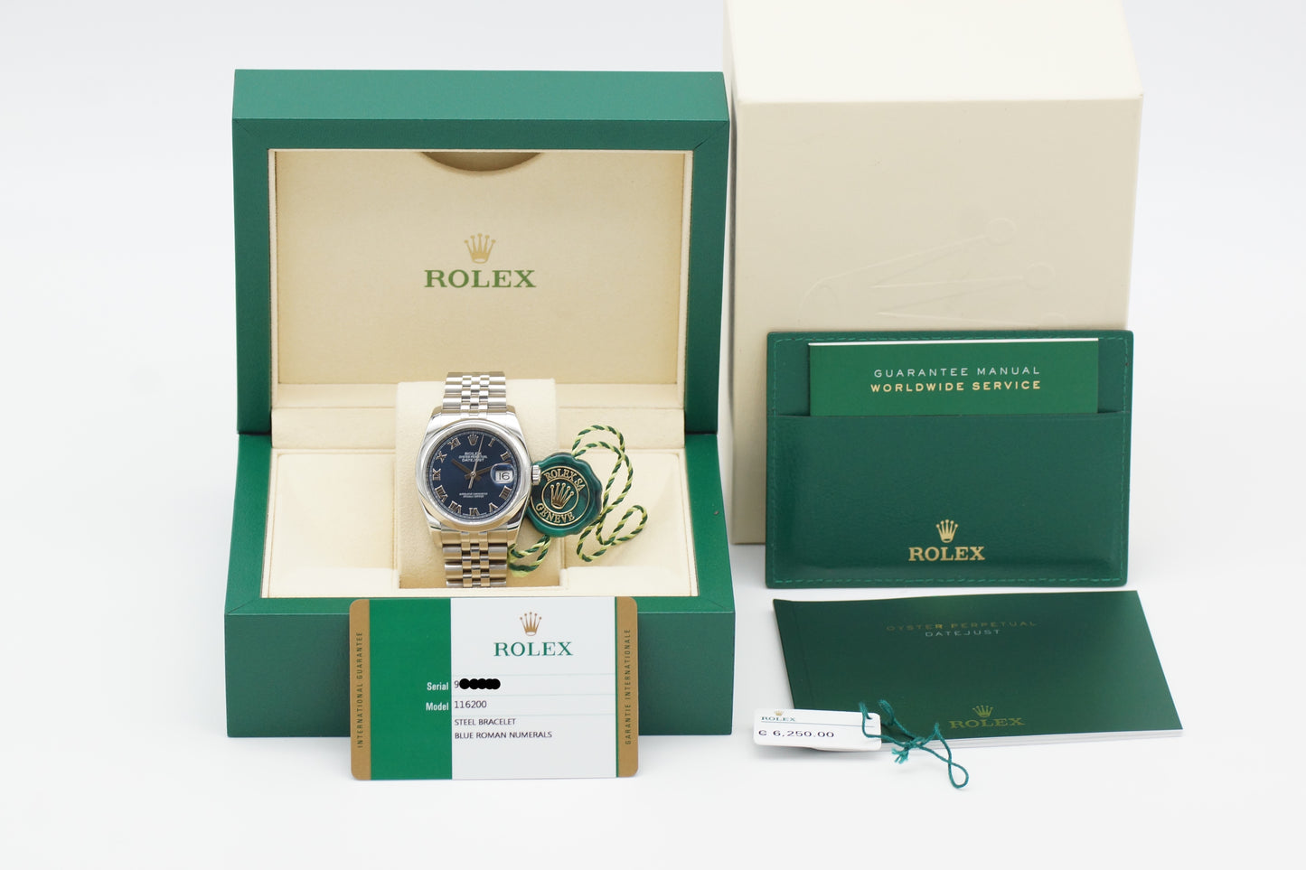 Rolex Datejust 36 Blau 116200 Full-Set 2017