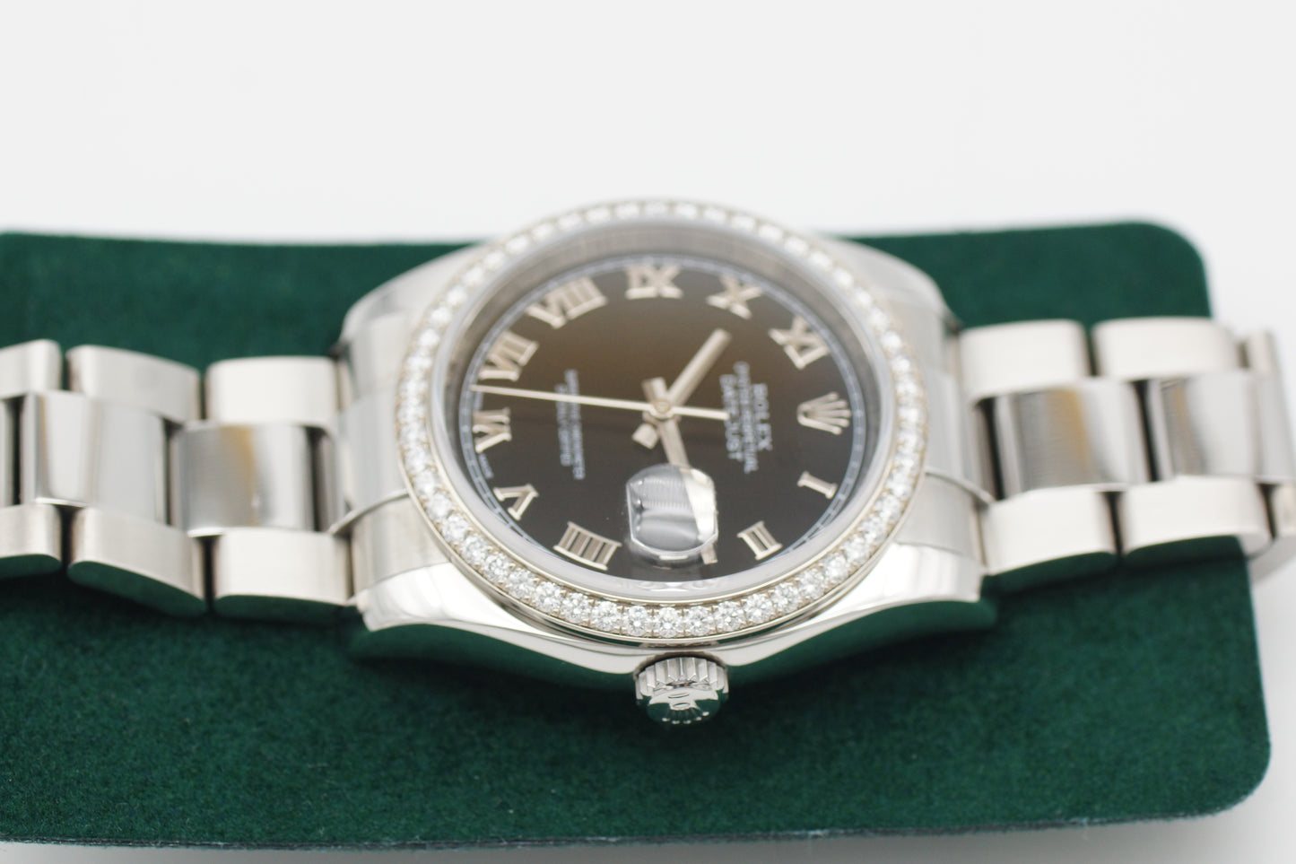 Rolex Datejust 36 Factory Diamant Lünette 116244 Schwarz