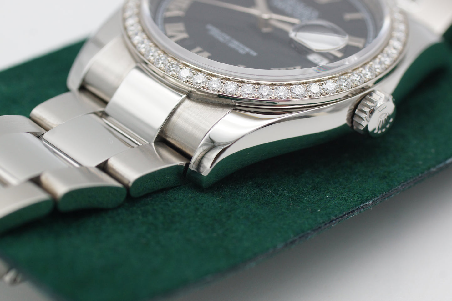 Rolex Datejust 36 Factory Diamant Lünette 116244 Schwarz