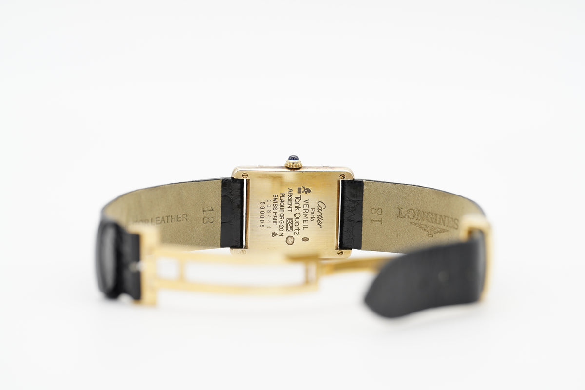 Cartier Tank Vermeil Vergoldet 590005 Papiere 1994