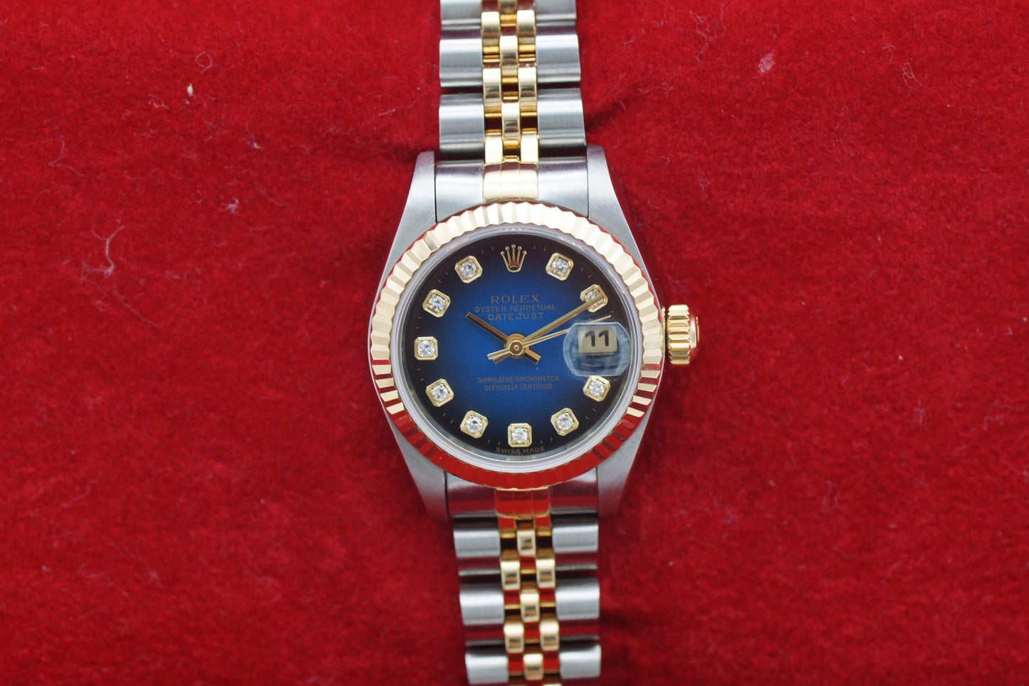 Rolex Lady-Datejust 79173G Diamant Blau Full-Set 2000