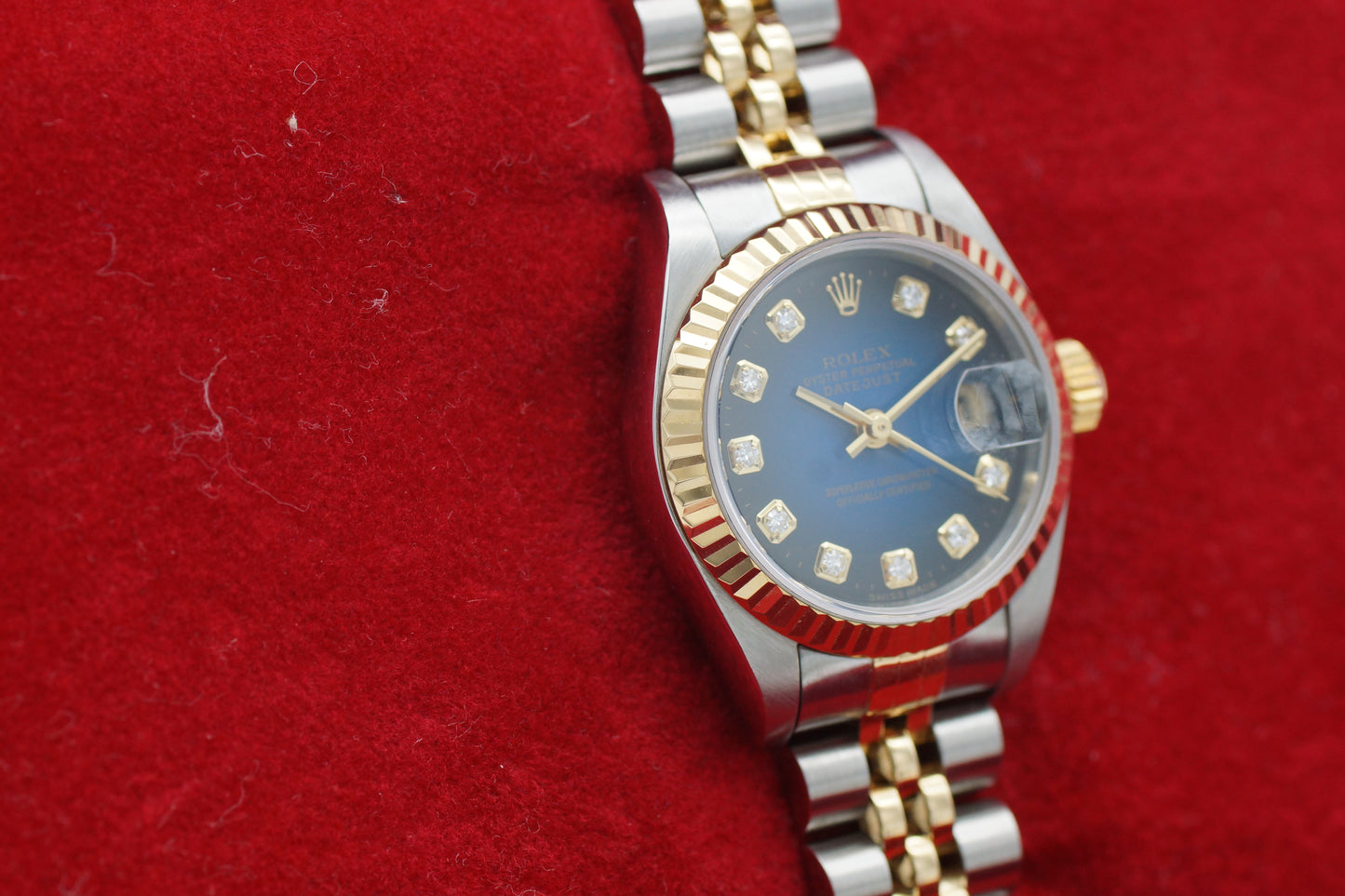 Rolex Lady-Datejust 79173G Diamant Blau Full-Set 2000