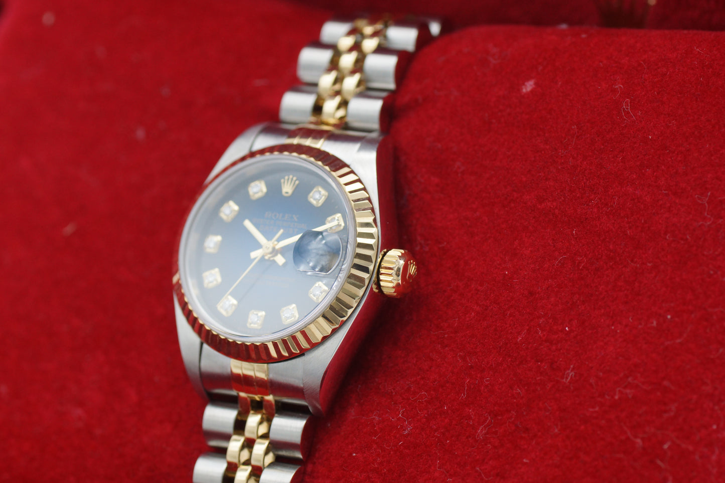 Rolex Lady-Datejust 79173G Diamant Blau Full-Set 2000