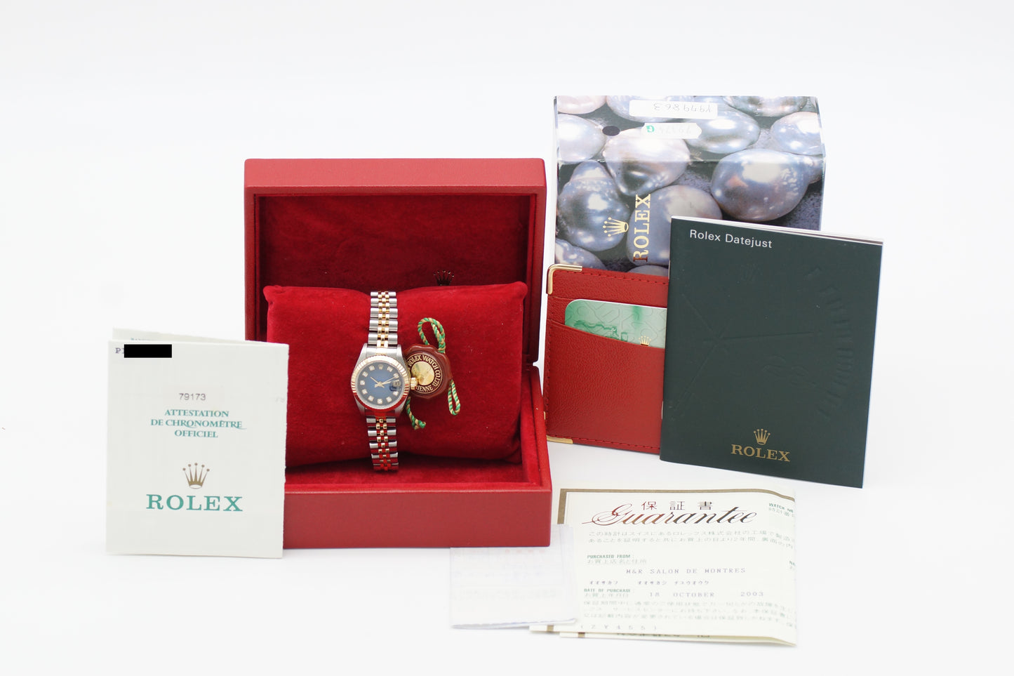 Rolex Lady-Datejust 79173G Diamant Blau Full-Set 2000