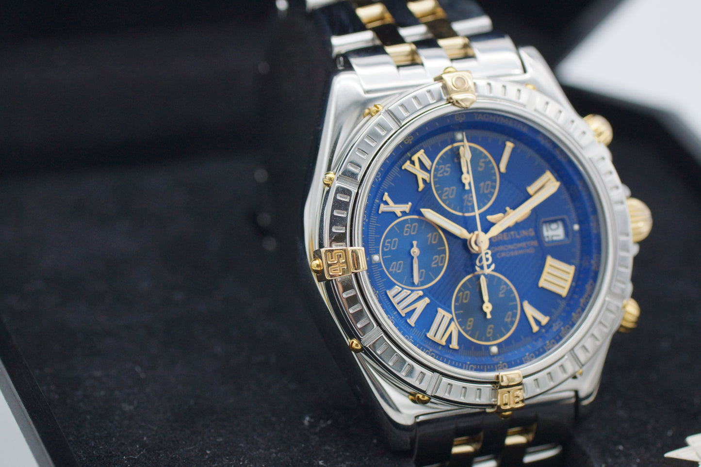 Breitling Crosswind Chronograph B13355 Stahl 43mm Blau 1999