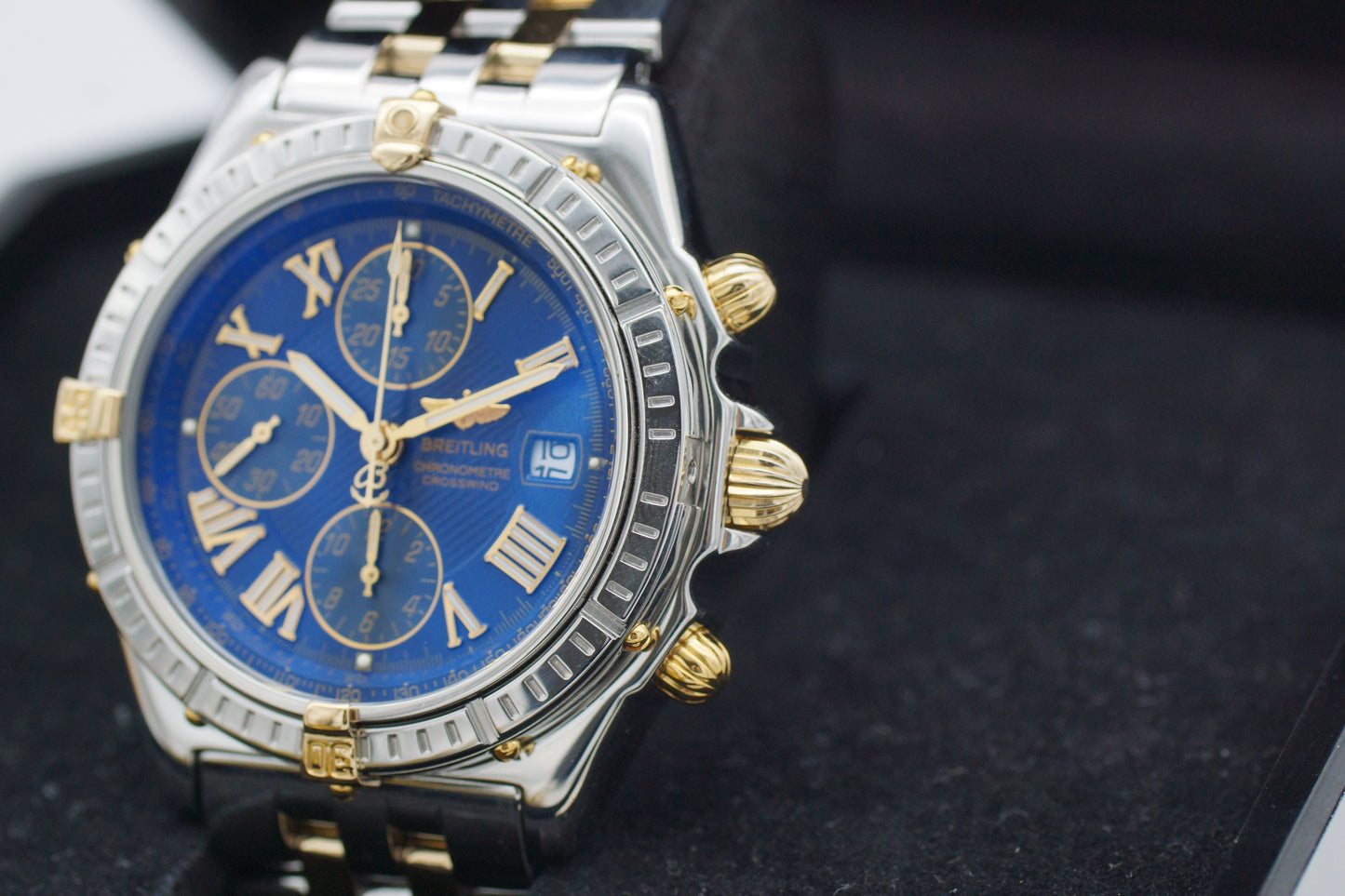 Breitling Crosswind Chronograph B13355 Stahl 43mm Blau 1999