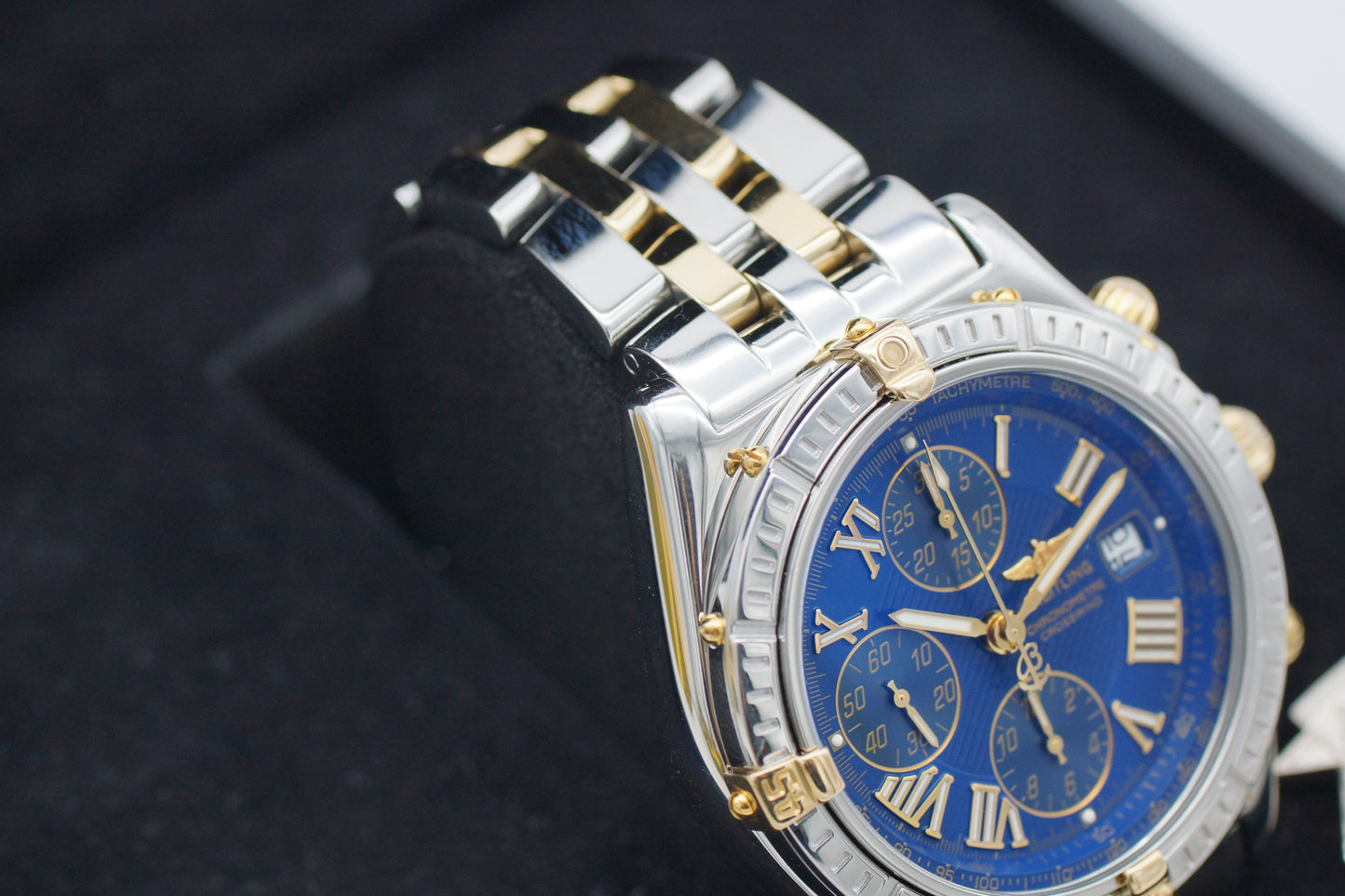Breitling Crosswind Chronograph B13355 Stahl 43mm Blau 1999