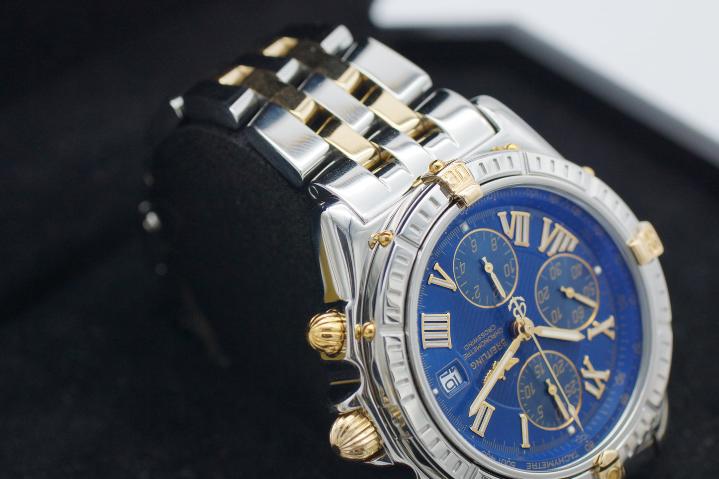 Breitling Crosswind Chronograph B13355 Stahl 43mm Blau 1999
