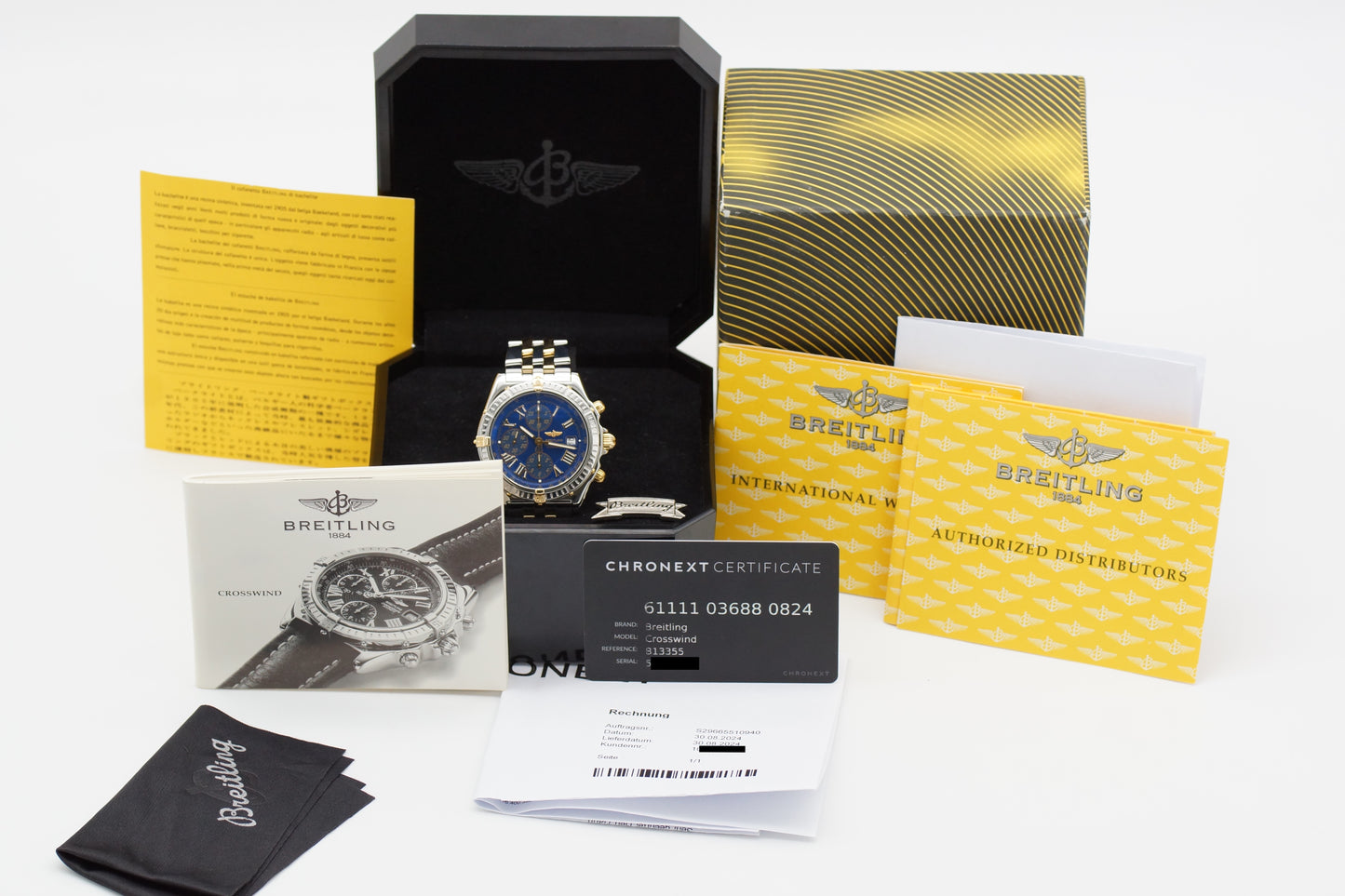 Breitling Crosswind Chronograph B13355 Stahl 43mm Blau 1999