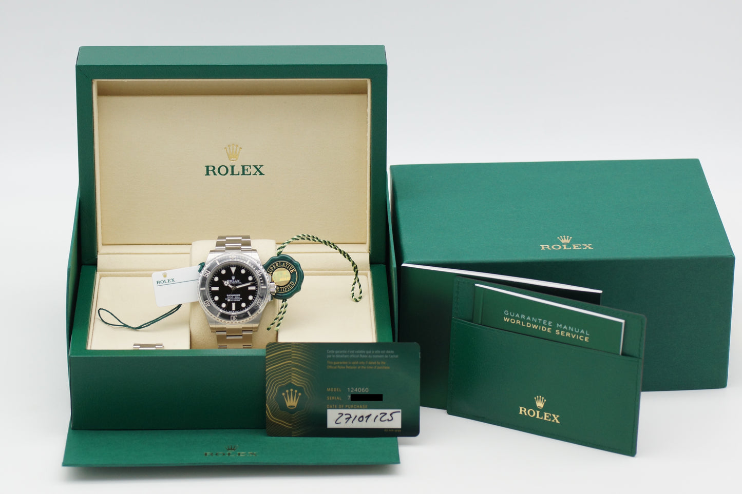 Rolex Submariner No-Date 124060 Full-Set 2025 NEU + verklebt