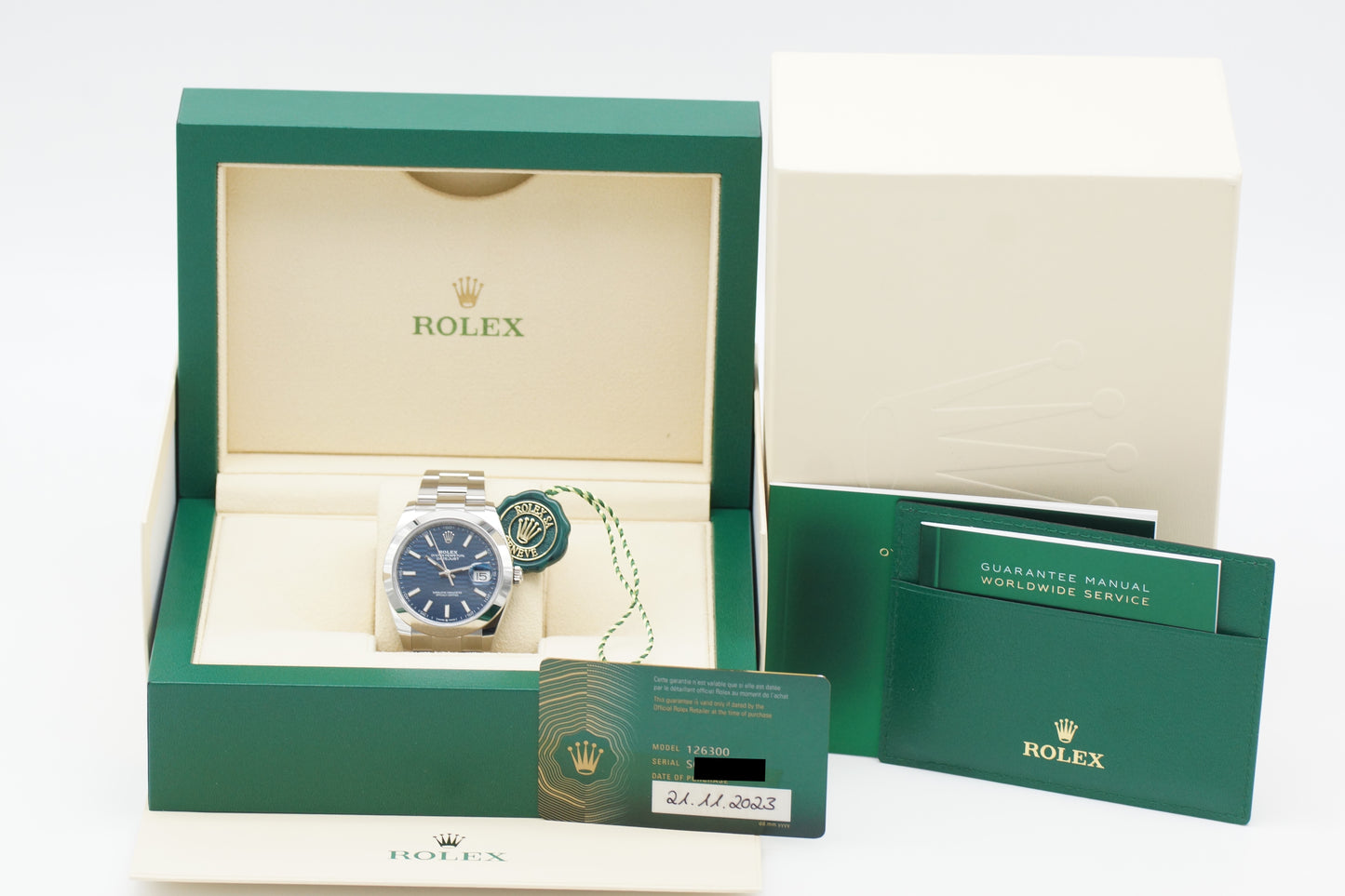Rolex Datejust 41 Motif Blau 126300 Full-Set 2023