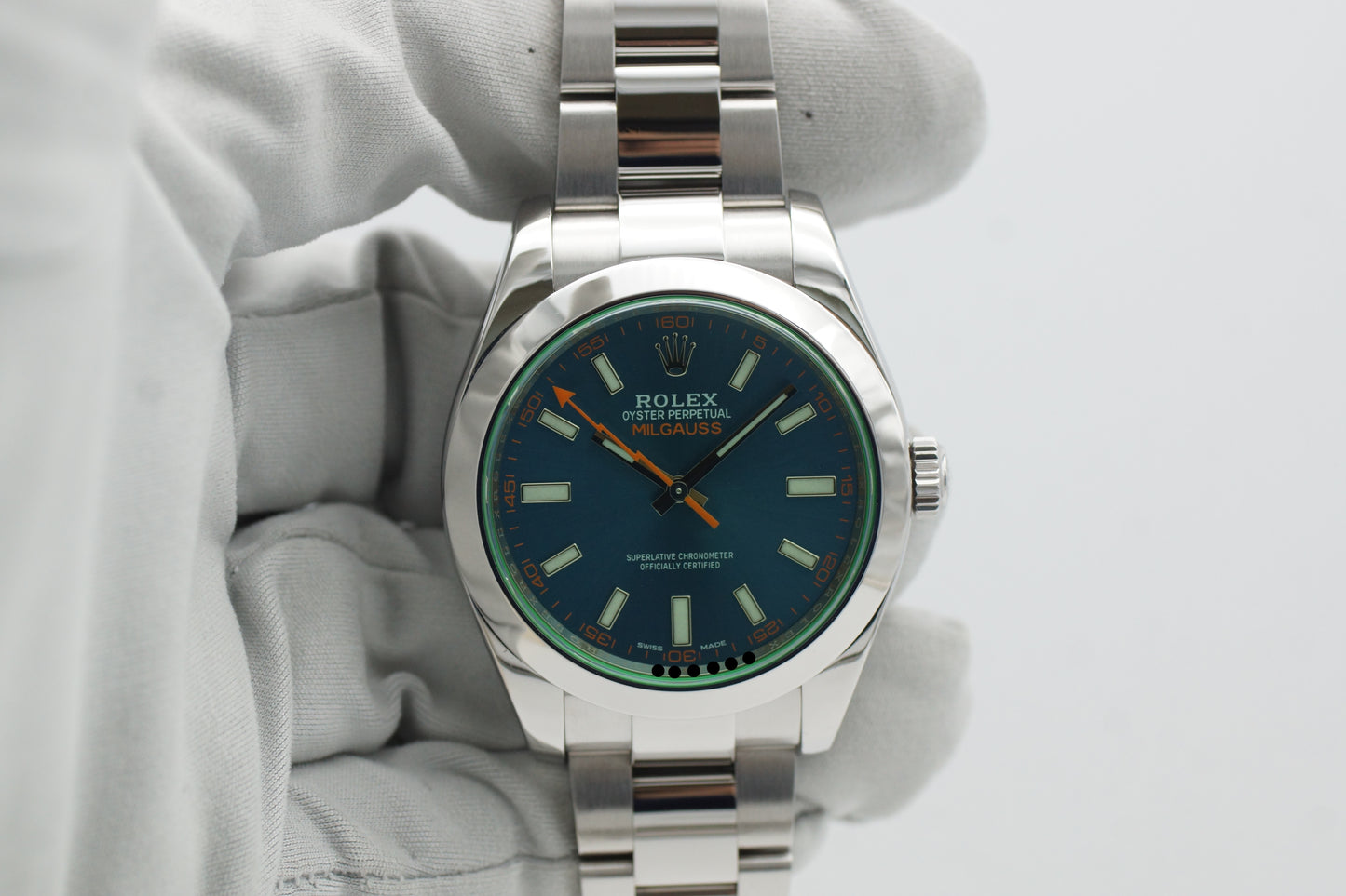 Rolex Milgauss 116400 GV 40mm Blau Full-Set 2018