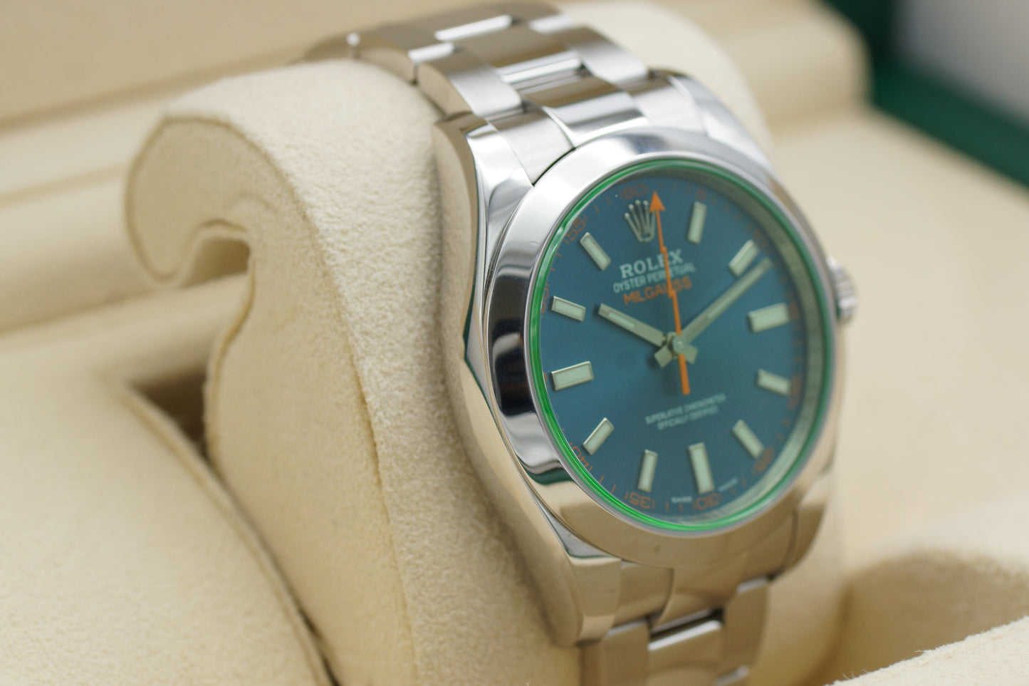 Rolex Milgauss 116400 GV 40mm Blau Full-Set 2018
