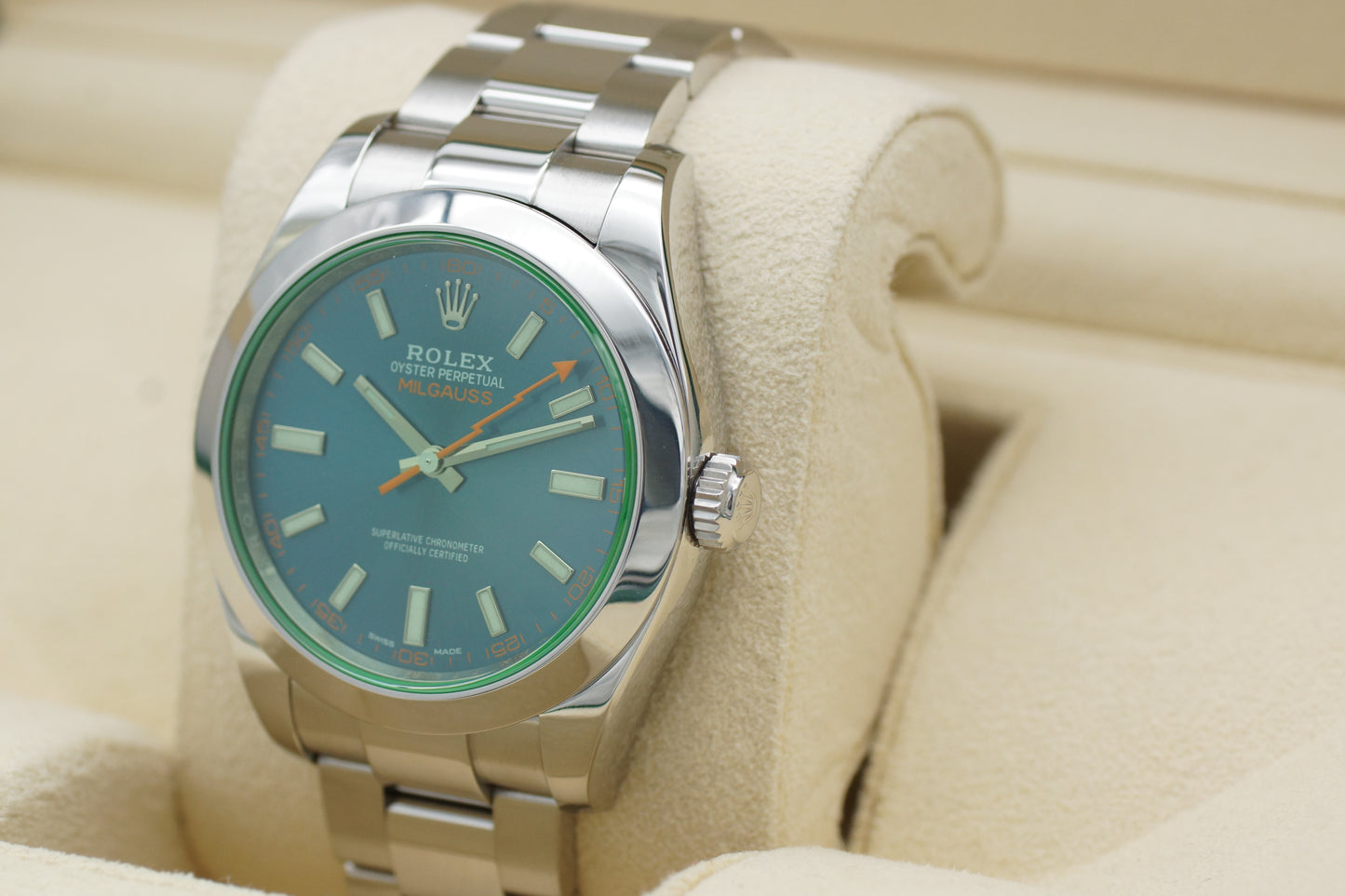 Rolex Milgauss 116400 GV 40mm Blau Full-Set 2018