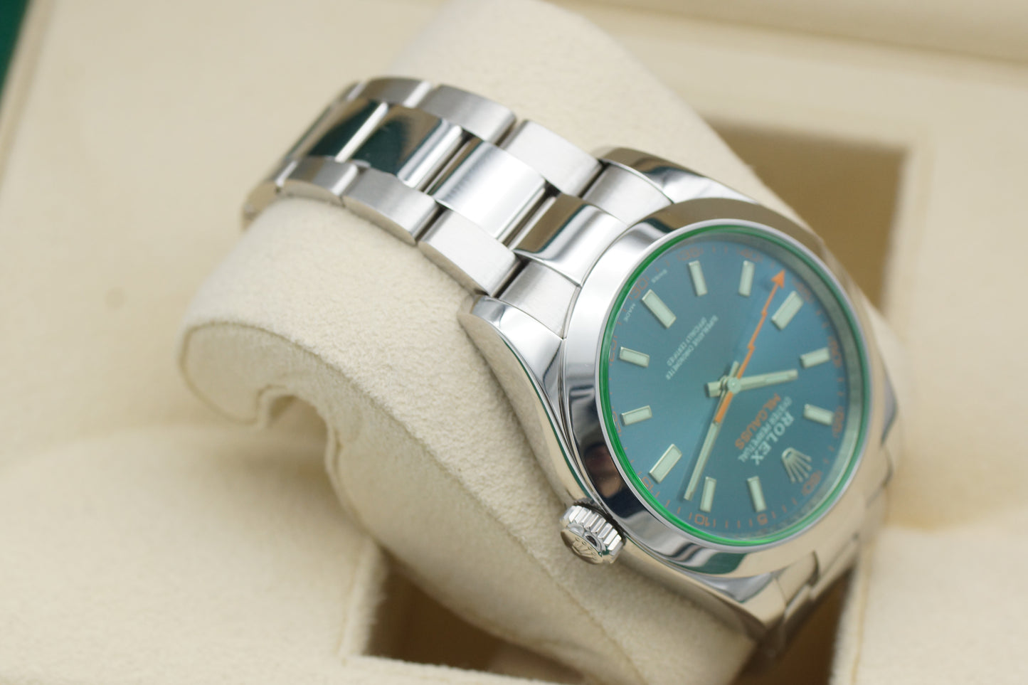 Rolex Milgauss 116400 GV 40mm Blau Full-Set 2018