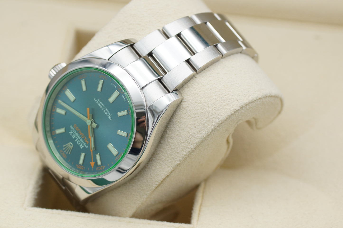 Rolex Milgauss 116400 GV 40mm Blau Full-Set 2018