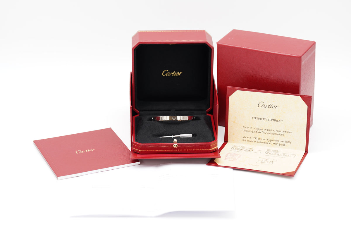 Cartier Love Armreif 750 Weißgold 17 MIA298 Full-Set 2021