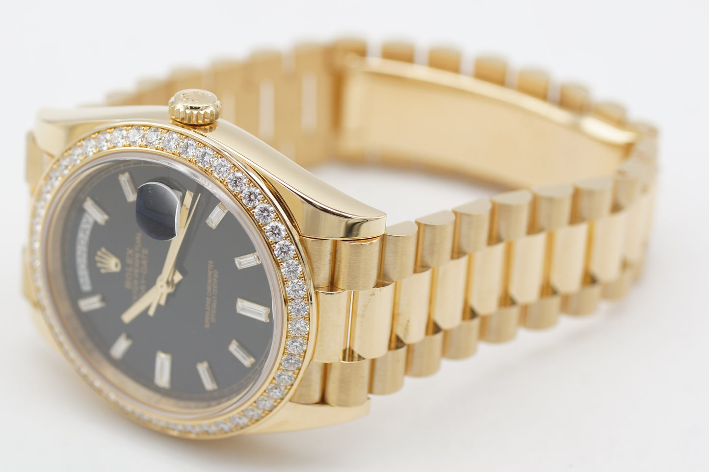 Rolex Day-Date 40 228348RBR Schwarz Baguette Full-Set 2018 Service 2026