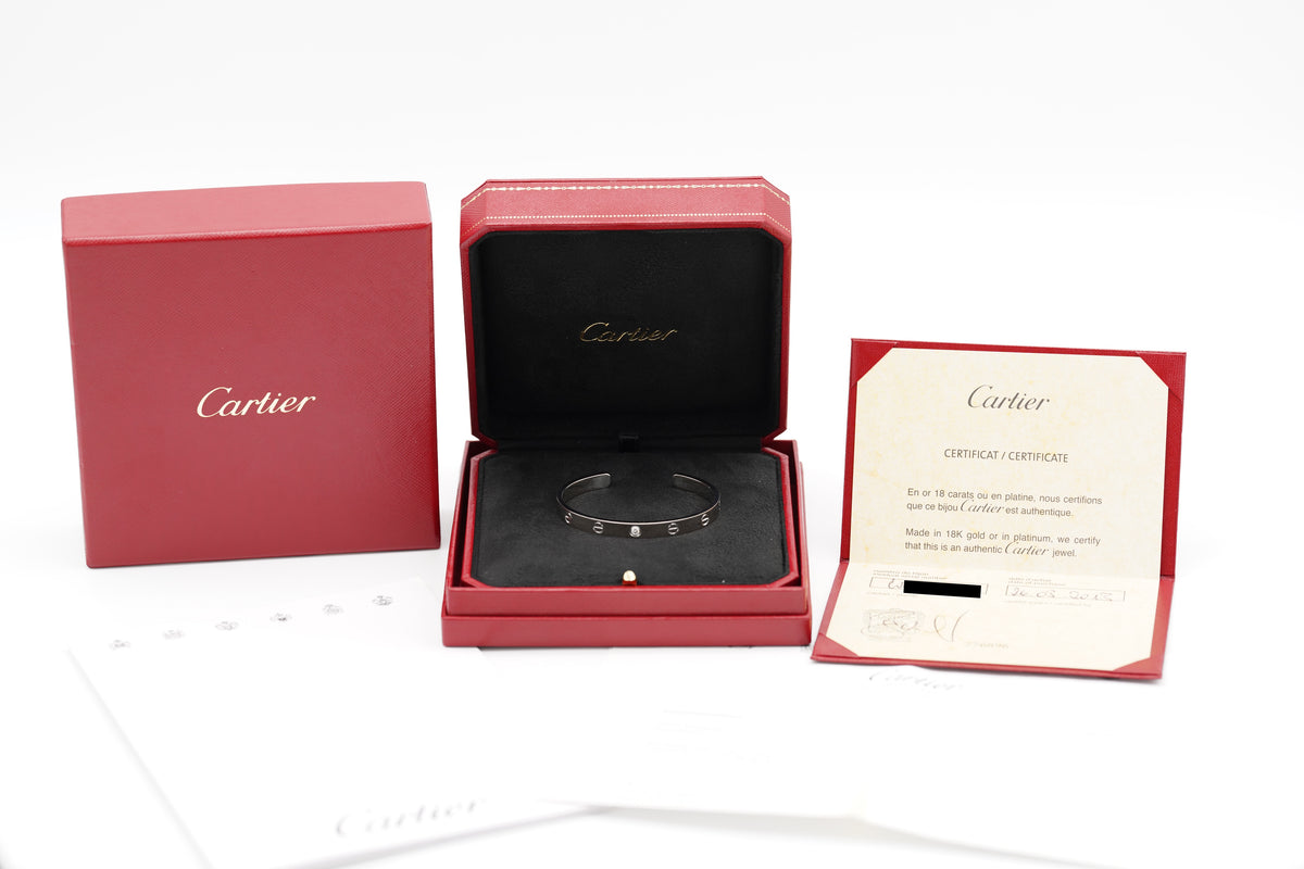 Cartier Love Armreif-Sprange 750 Weißgold 17 WS1500 Full-Set 2013