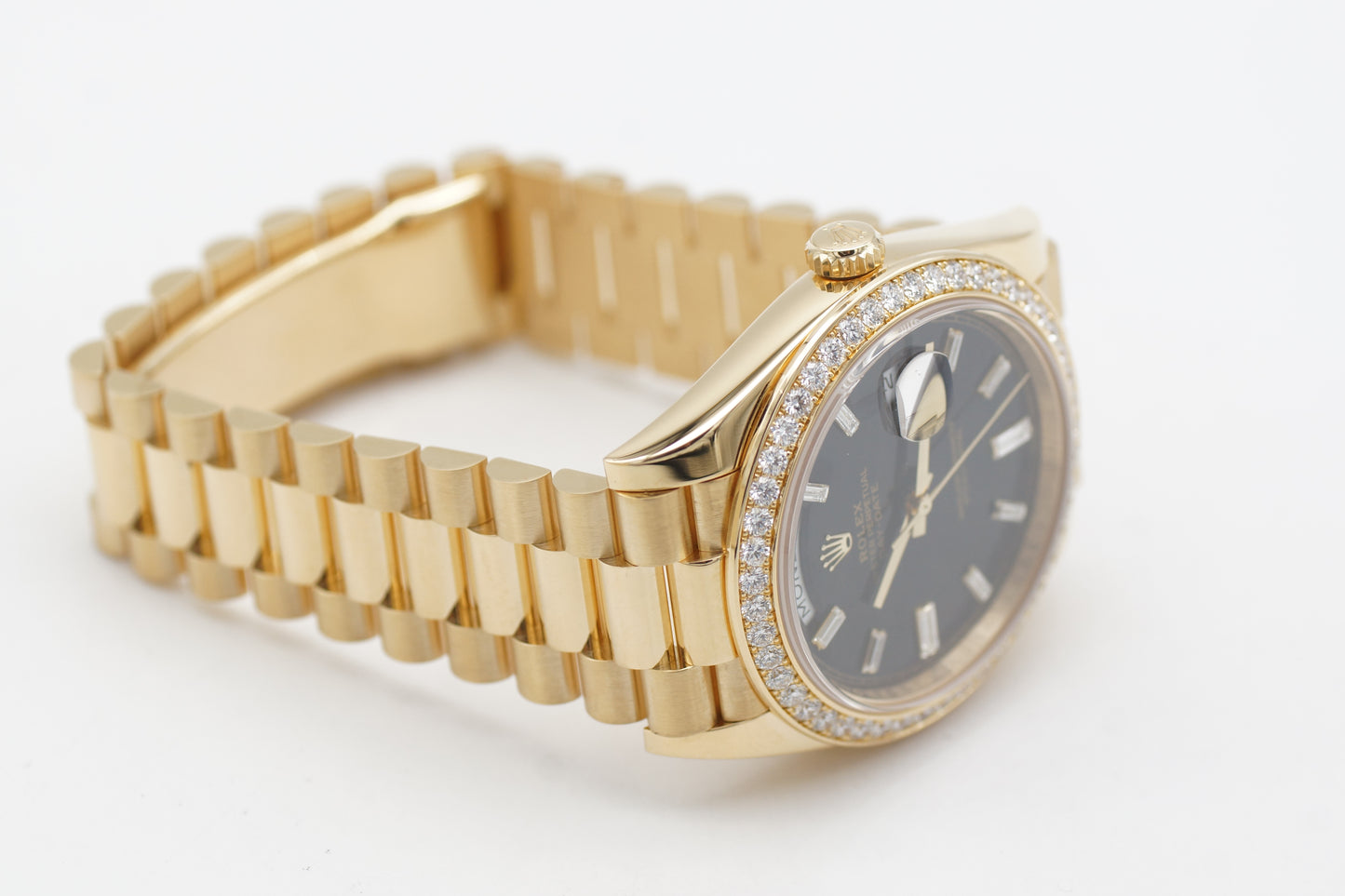 Rolex Day-Date 40 228348RBR Schwarz Baguette Full-Set 2018 Service 2026