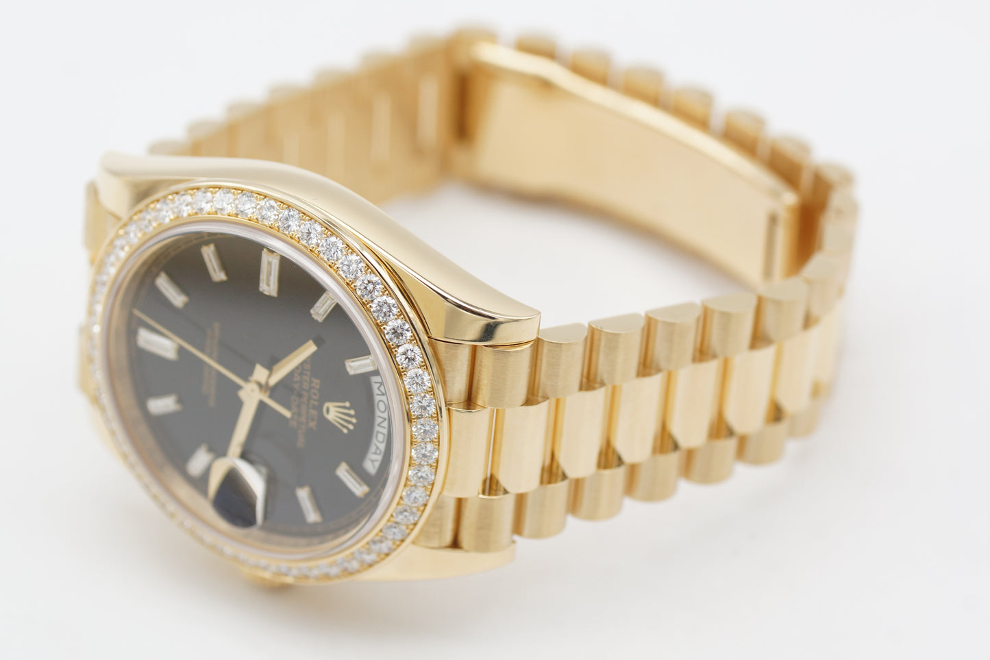 Rolex Day-Date 40 228348RBR Schwarz Baguette Full-Set 2018 Service 2026