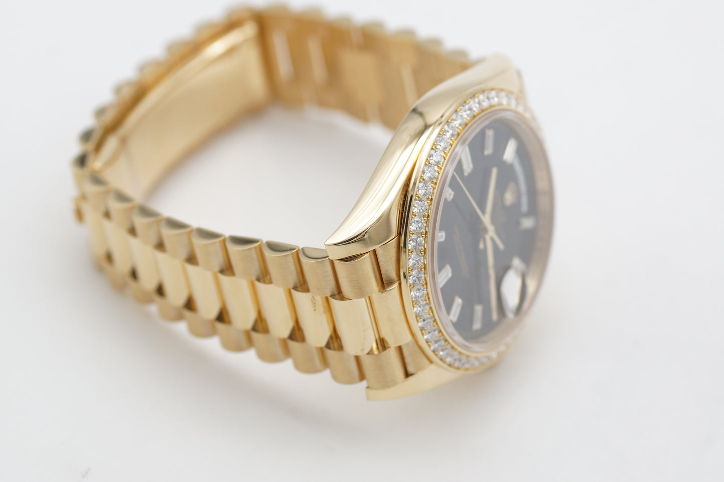 Rolex Day-Date 40 228348RBR Schwarz Baguette Full-Set 2018 Service 2026