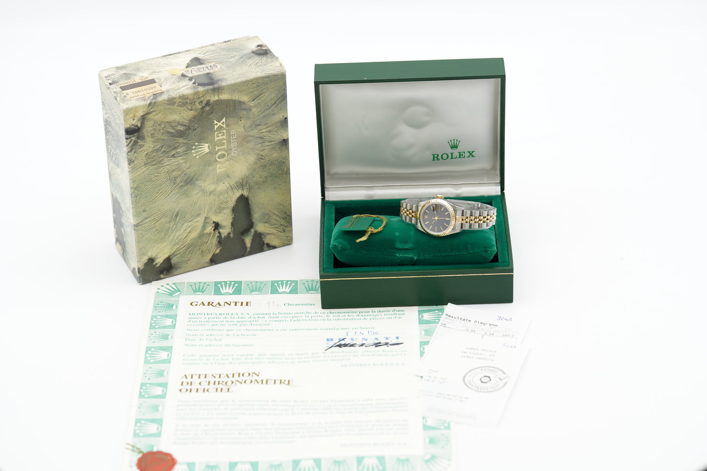 Rolex Lady-Datejust 26 Bicolor 69173 Schwarz B/P 1996