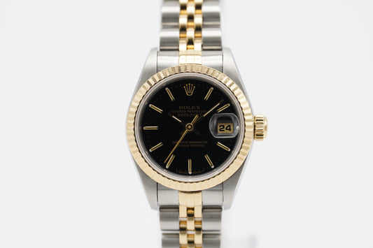 Rolex Lady-Datejust 26 Bicolor 69173 Schwarz B/P 1996