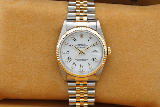 Rolex Datejust 36 Bicolor 16233 Diamantblatt Box/Papiere 1997