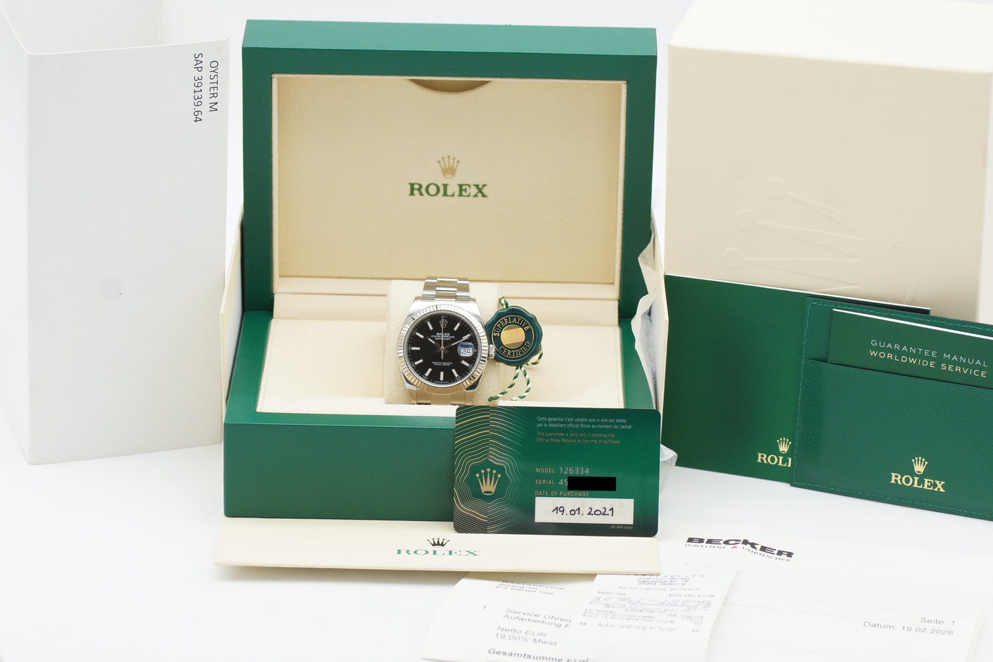 Rolex Datejust 41 126334 Schwarz Full-Set 2021