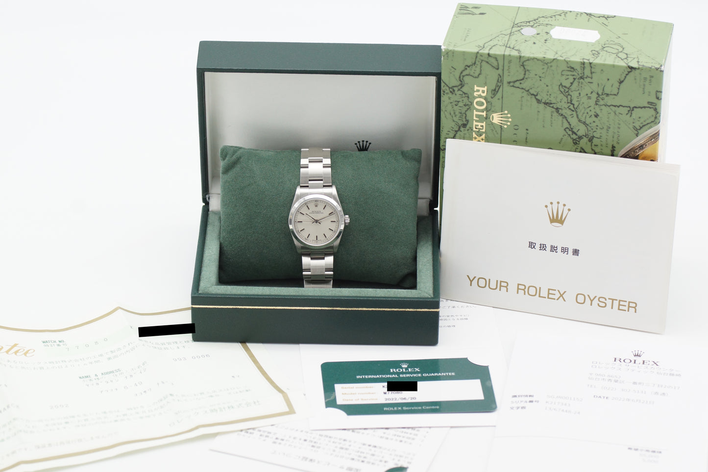 Rolex Oyster Perpetual 31 Silber 77080 Full-Set 2002