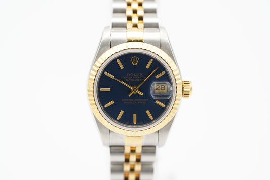 Rolex Lady-Datejust 26 Bicolor 69173 Blau Etui 1992