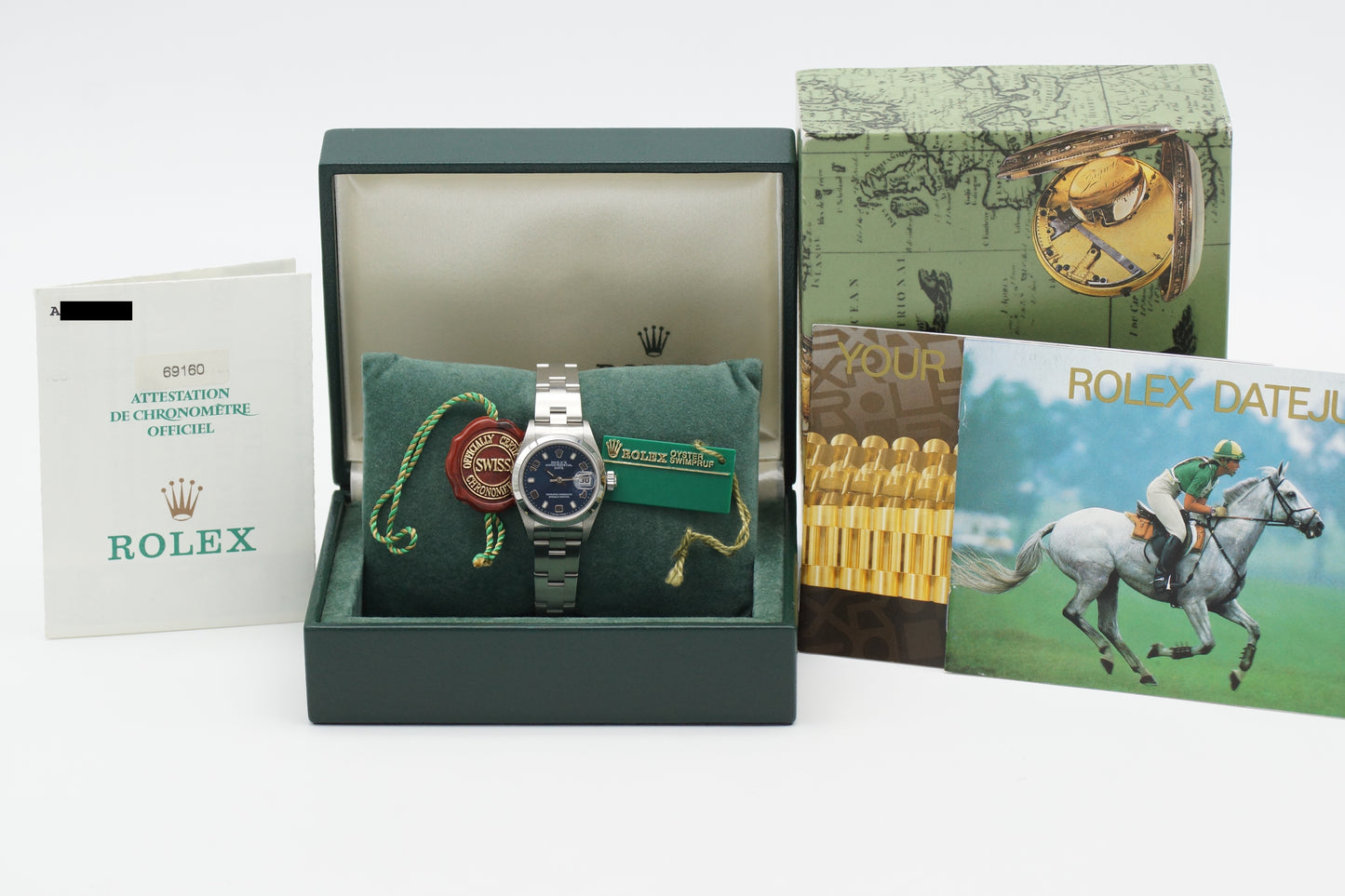Rolex Lady Oyster Perpetual Date 26 69160 Blau Full-Set 1999