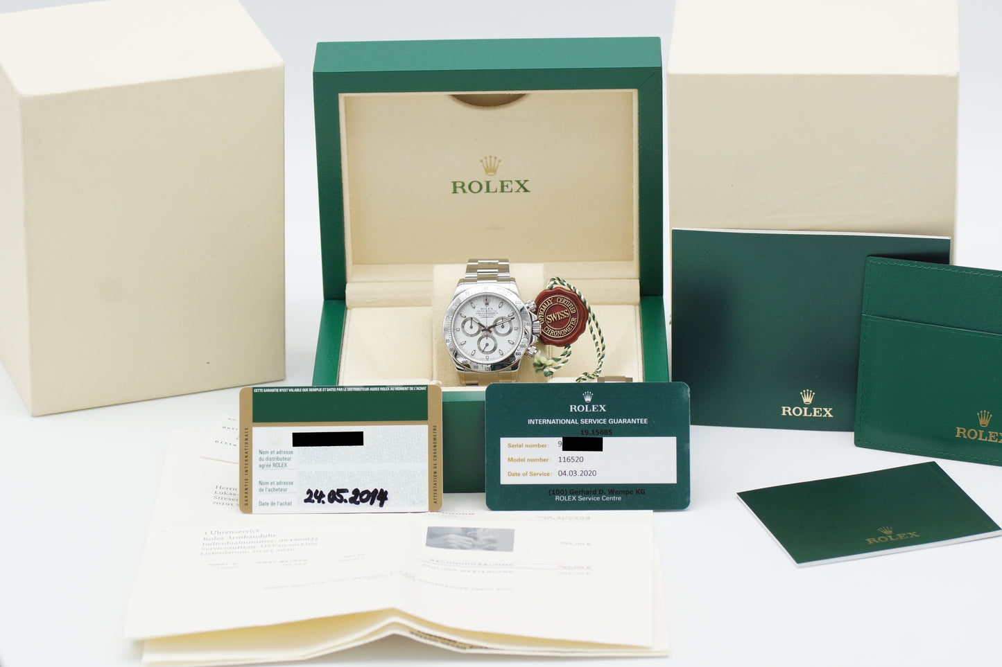 Rolex Daytona Chosmograph 116520 Weiß Full-Set 2014 (LC100)